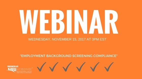 Webinar - BACKGROUND SCREENING COMPLIANCE